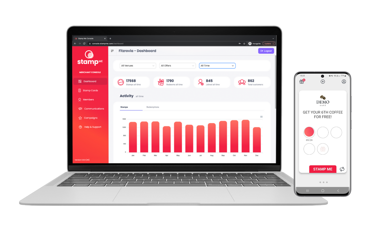 Stamp Me loyalty program platform and mobile app